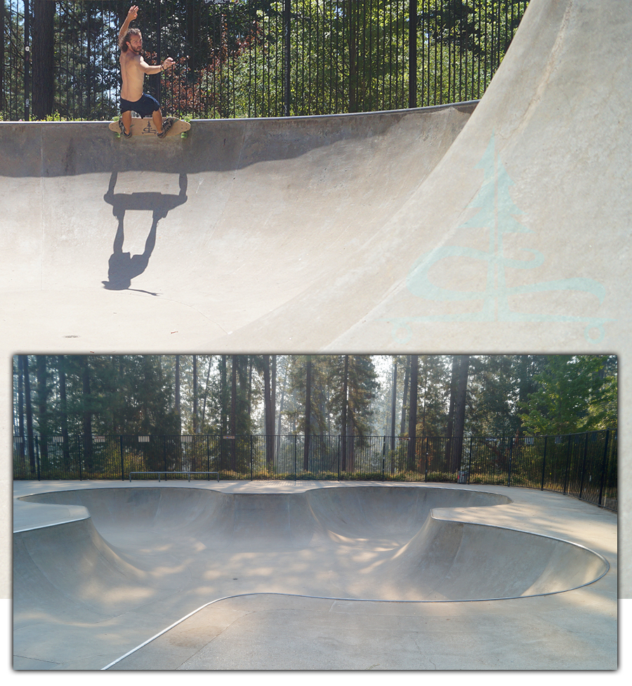 longboarding in a skatepark