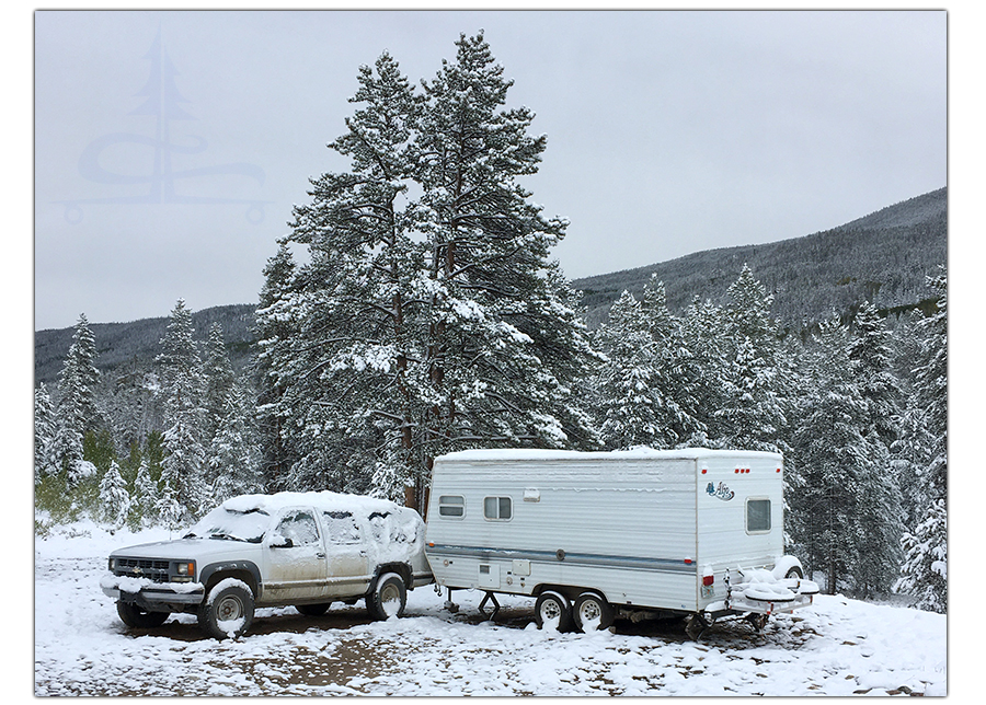 snow storm came and went while we were camping on homestake road