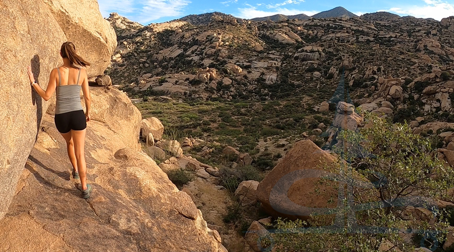 rock scrambling at indian bread rocks