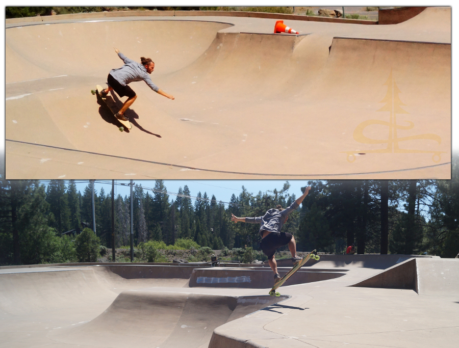 smooth roll ins that are great for longboarding the truckee skatepark