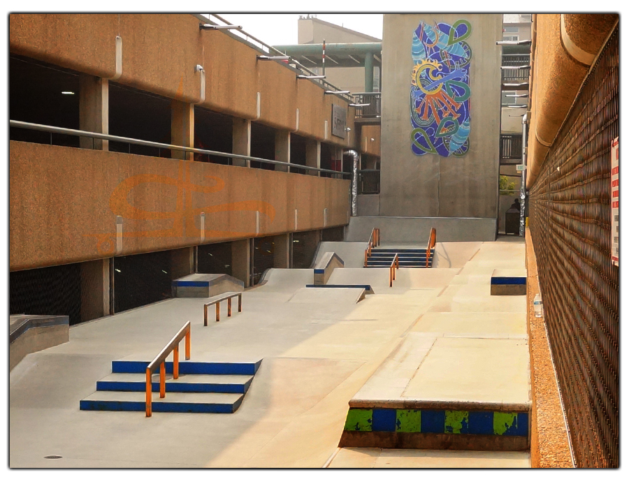 unique layout of the vail skatepark