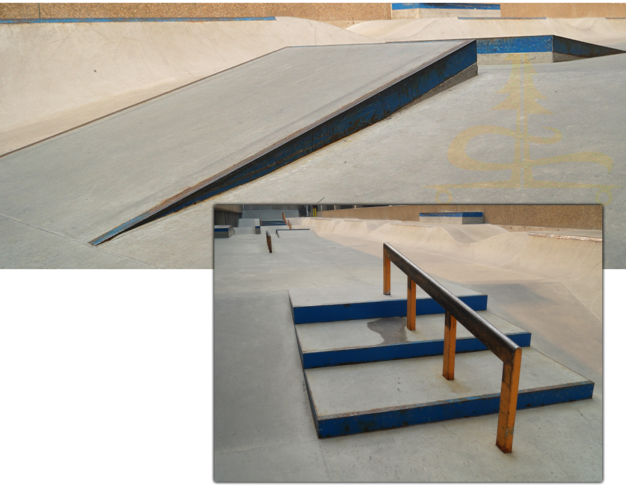 ledges, stairs, and gaps found at the vail skatepark