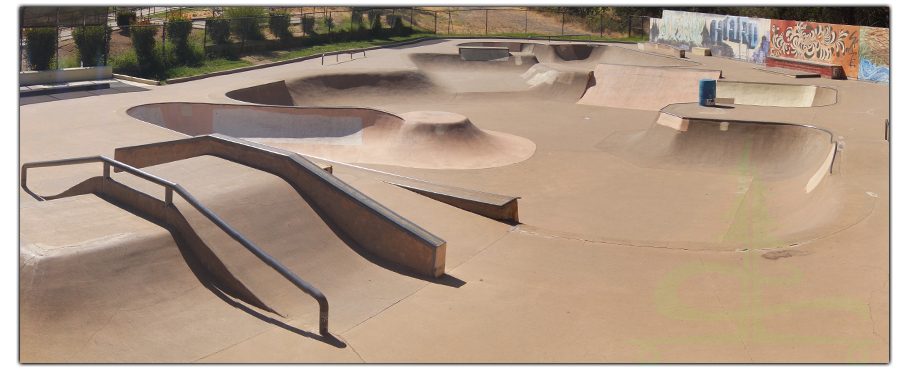 layout of the skatepark in Auburn