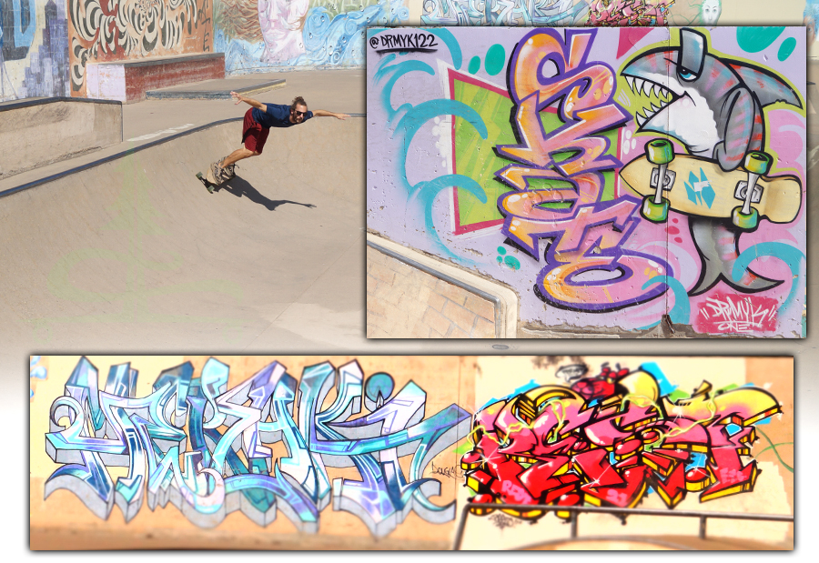 artwork surrounding the skatepark