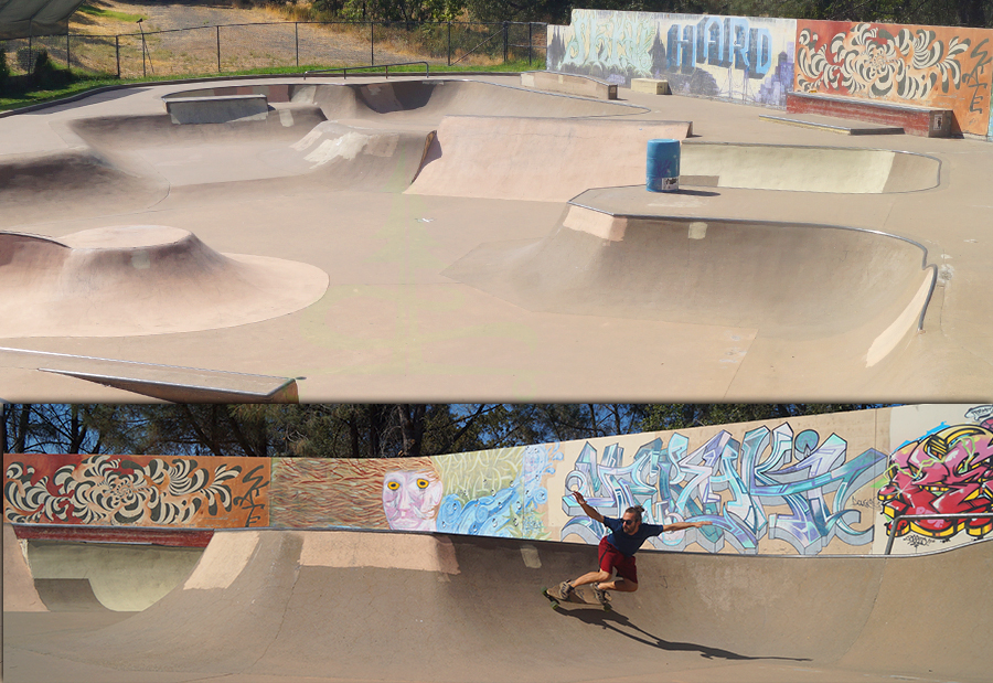 large main bowl at auburn skatepark in california