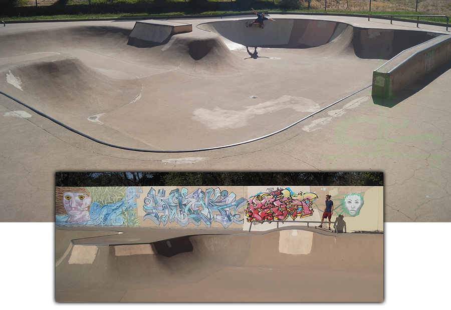 longboarding the vert section of the skatepark in auburn