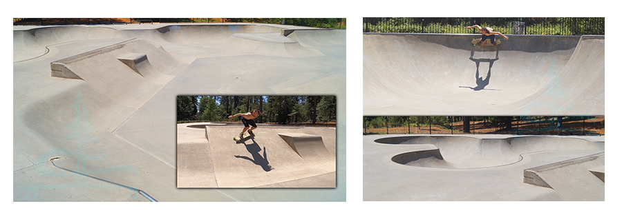 longboarding in the grass valley skatepark