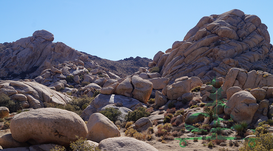 cool desert mountains of large boulders