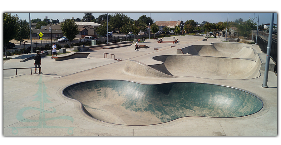 three unique bowls at oakdale skatepark in california