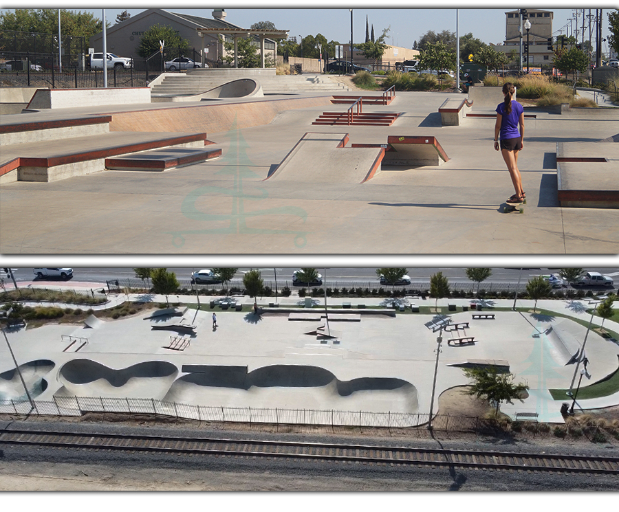 long narrow layout of oakdale skatepark