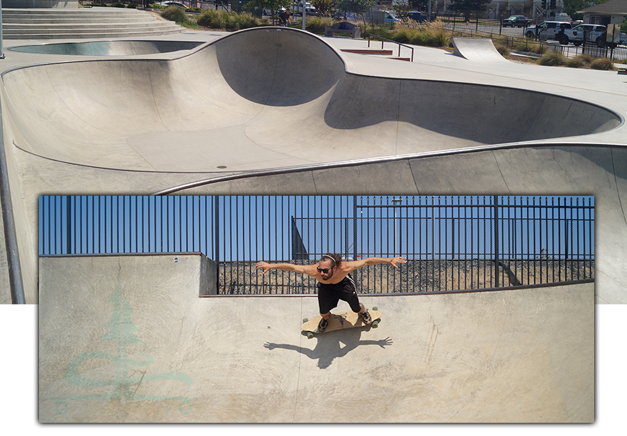 longboarding in the bowls at oakdale skatepark