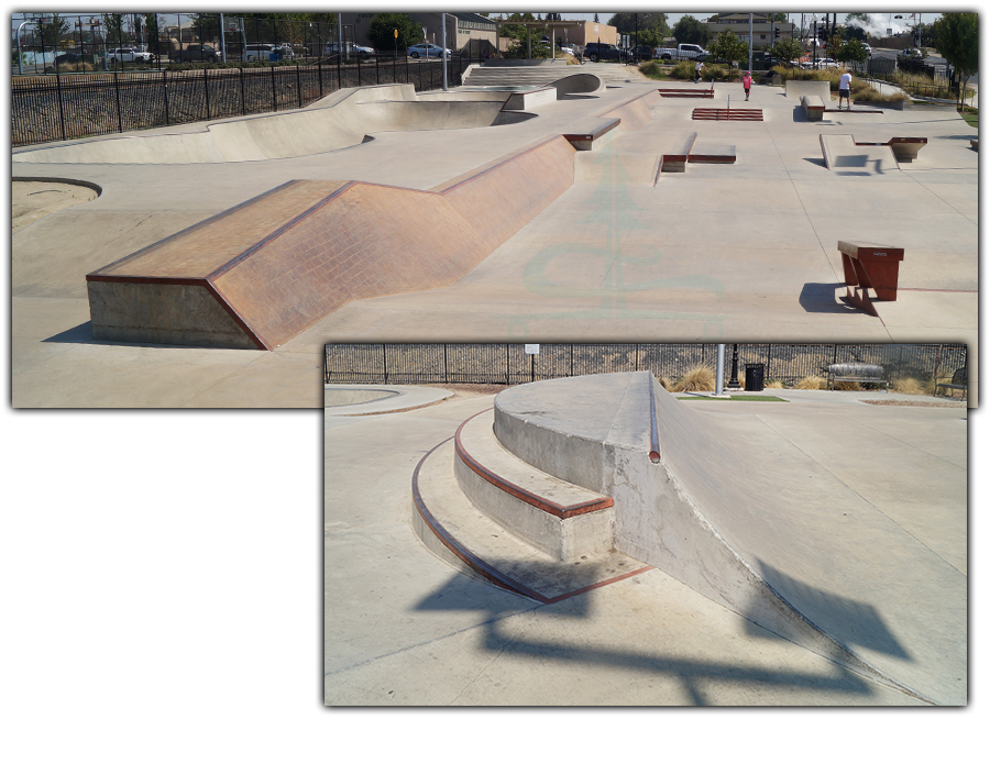 great variety of unique obstacles at oakdale skatepark