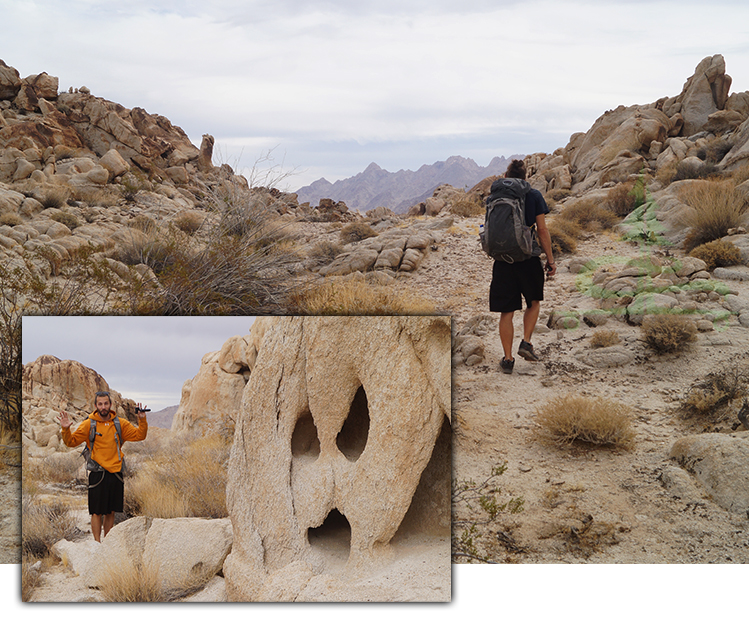 hiking in joshua tree national park through cool rock formations