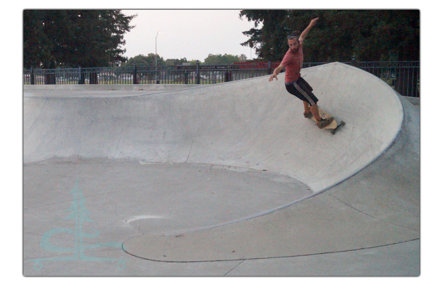 longboarding a banked wall