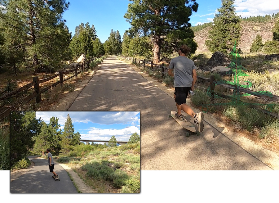 cruising the smooth path through the trees