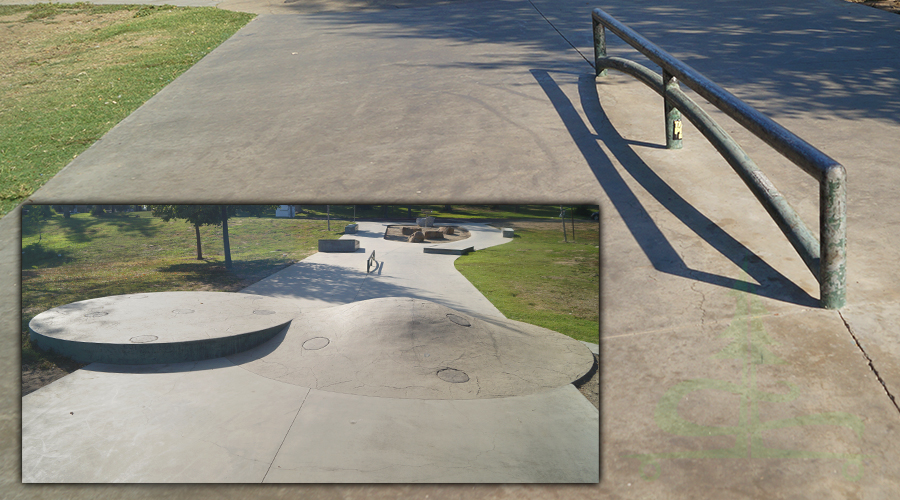 hump obstacle and rail at turlock skatepark