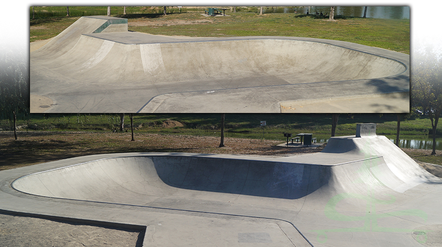 single banked turn at turlock skatepark