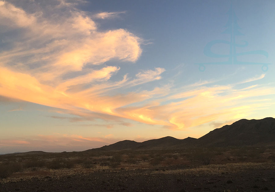 colorful sky and vast desert scenery