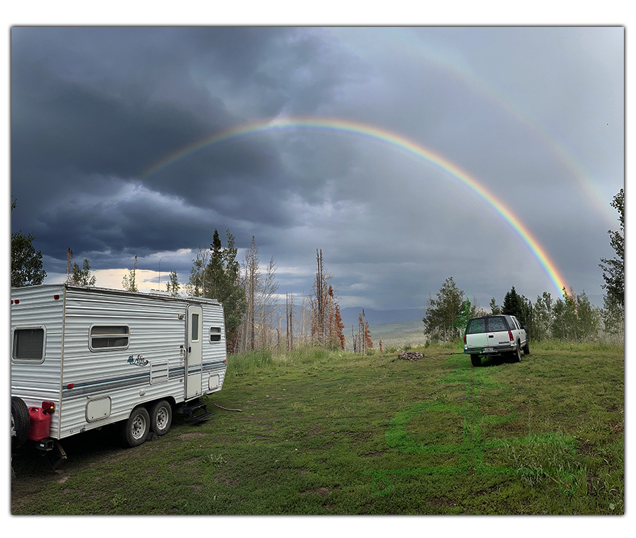 rainbow over our camp spot