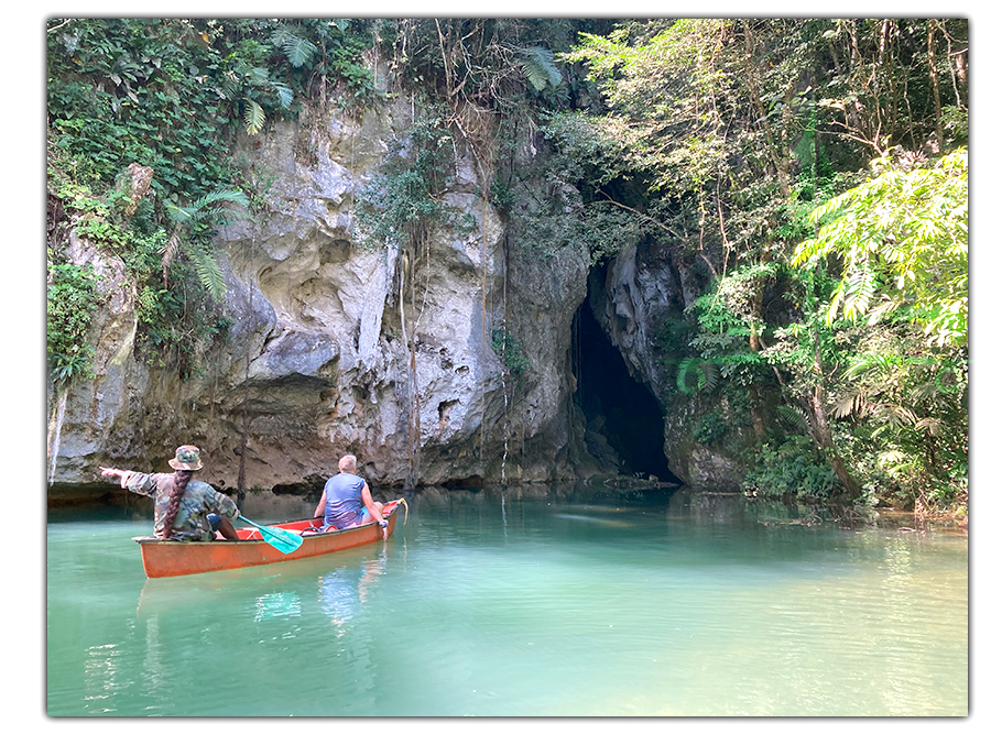 entering barton creek cave with david's adventure tours