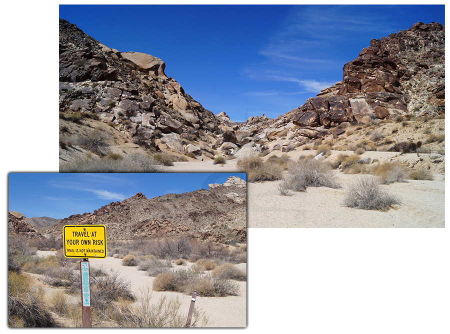 entrance to grapevine canyon with petroglyphs