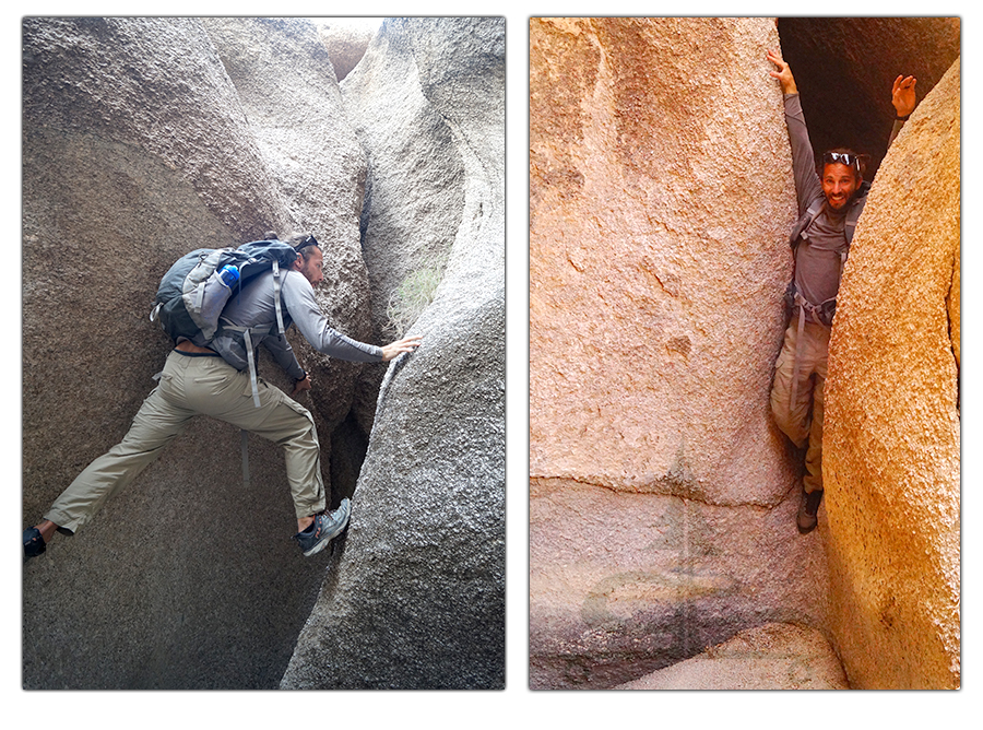 narrow canyon hiking grapevine canyon in lake mead national recreation area