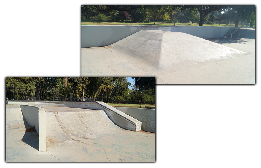 ramps and pyramid obstacles at applegate skatepark