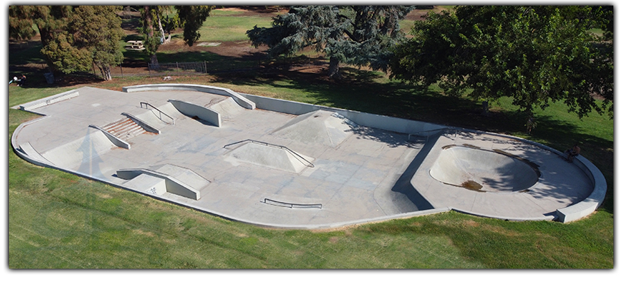 aerial view of the applegate skatepark layout