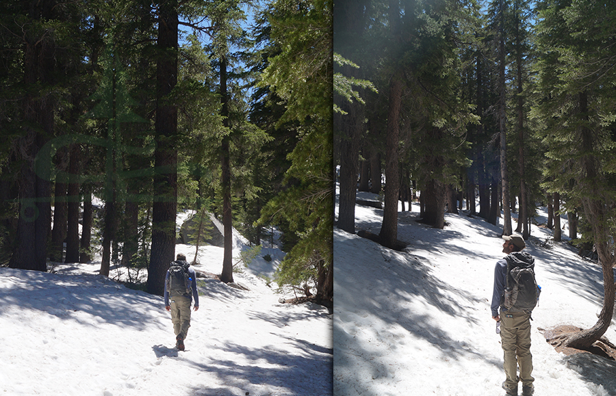 hiking crystal lake trail via snow covered switchbacks