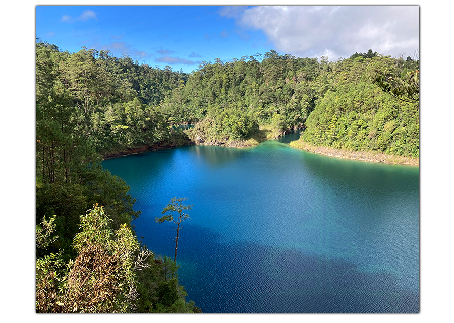 gorgeous blue hues of lagos de montebello