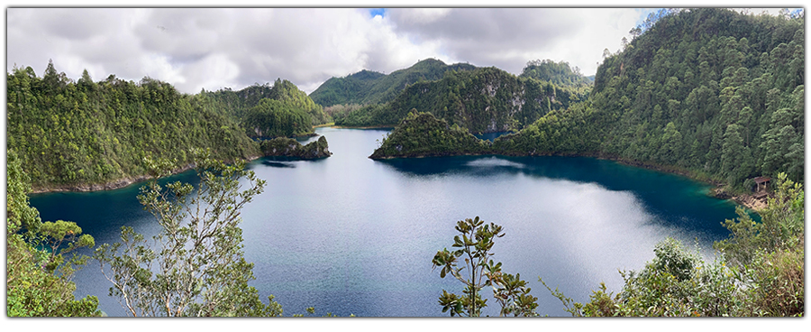 incredible view of cinco lagos from the viewpoint in lagunas de montebello national park