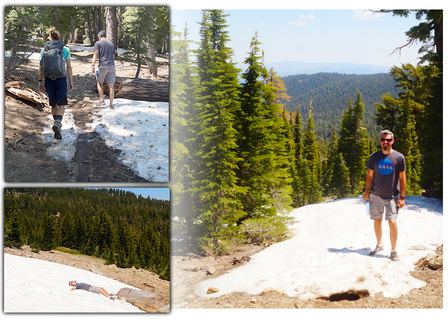 enjoying the snow while hiking mt lola trail