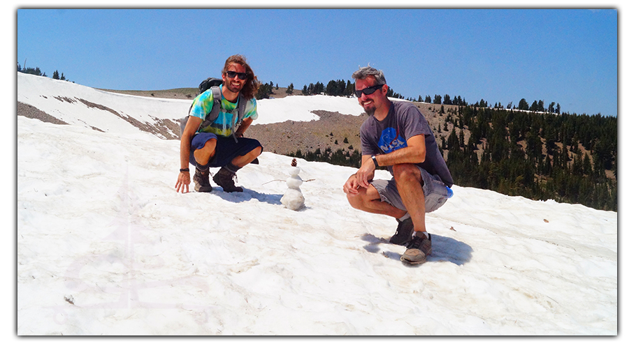 making a mountain snow man