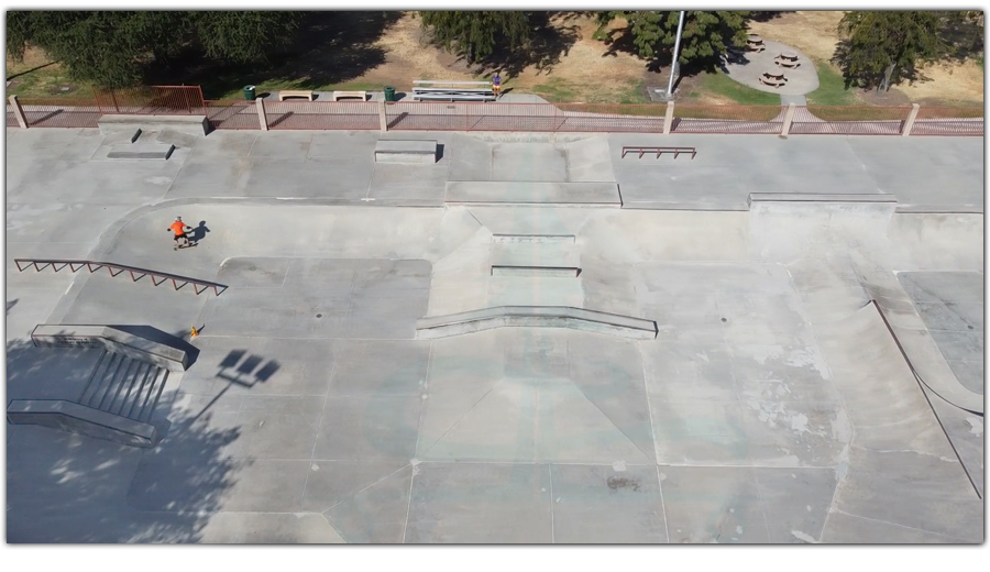 aerial view of the main skate area