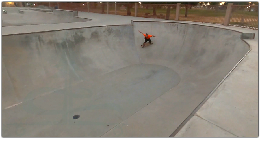 longboarding the bowl at rotary skatepark in fresno