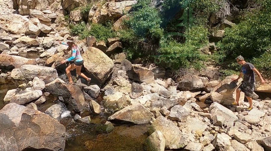 rock hopping in little truckee river