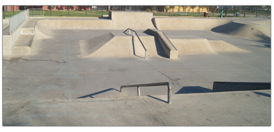 street style obstacles at the provident skatepark in visalia