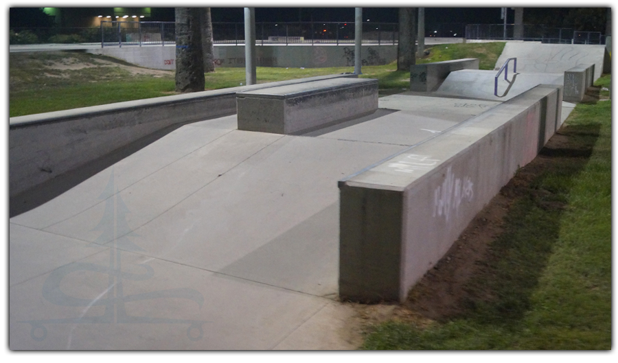 boxes, ledges and rails at tulare skatepark
