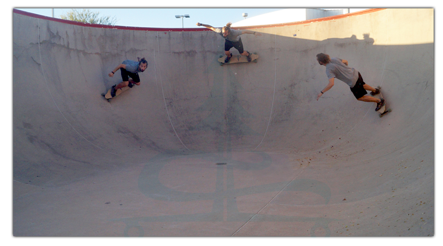 longboarding in the large bowl