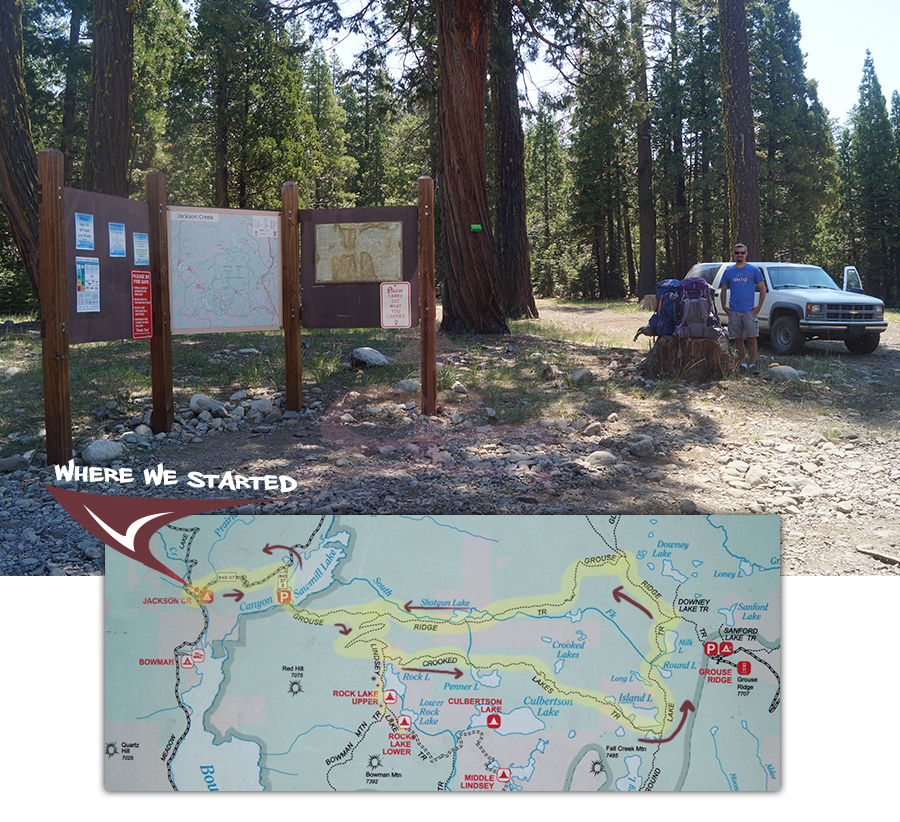 parking area where we began backpacking grouse ridge trail