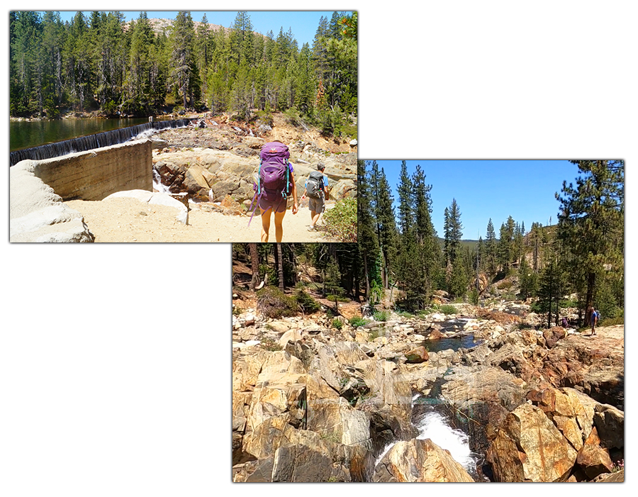 rocky cascading spillway at sawmill lake