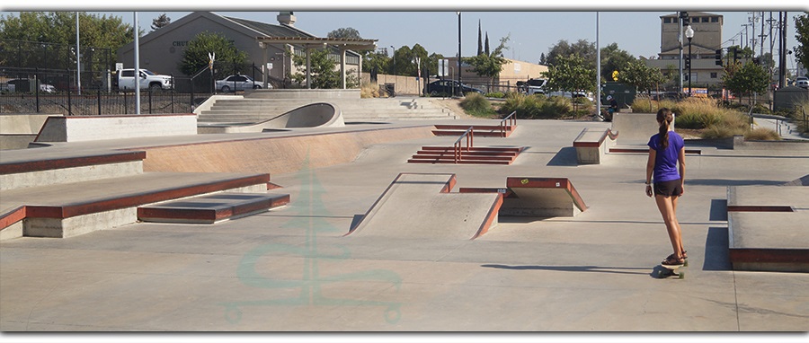 variety of street obstacles at oakdale skatepark