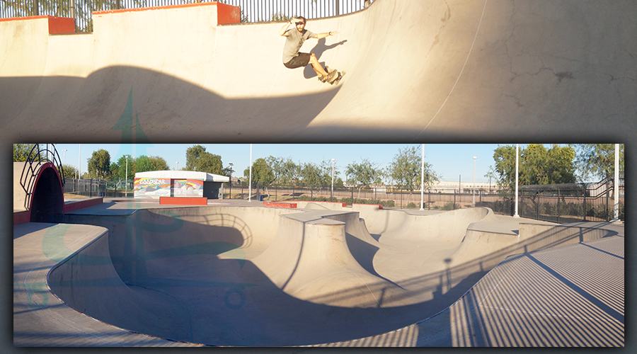 huge bowl area at goodyear skatepark near phonix
