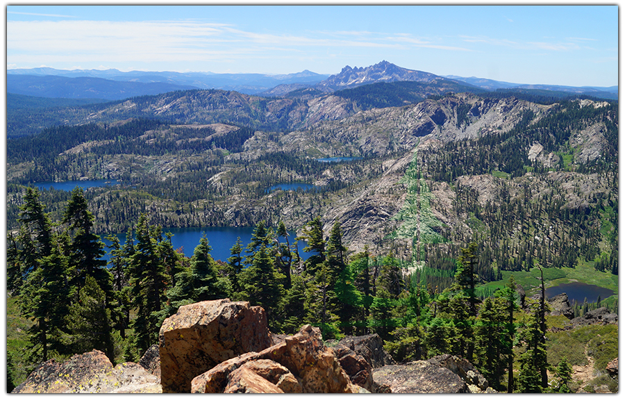 sprawling view of gold lakes basin in northern california