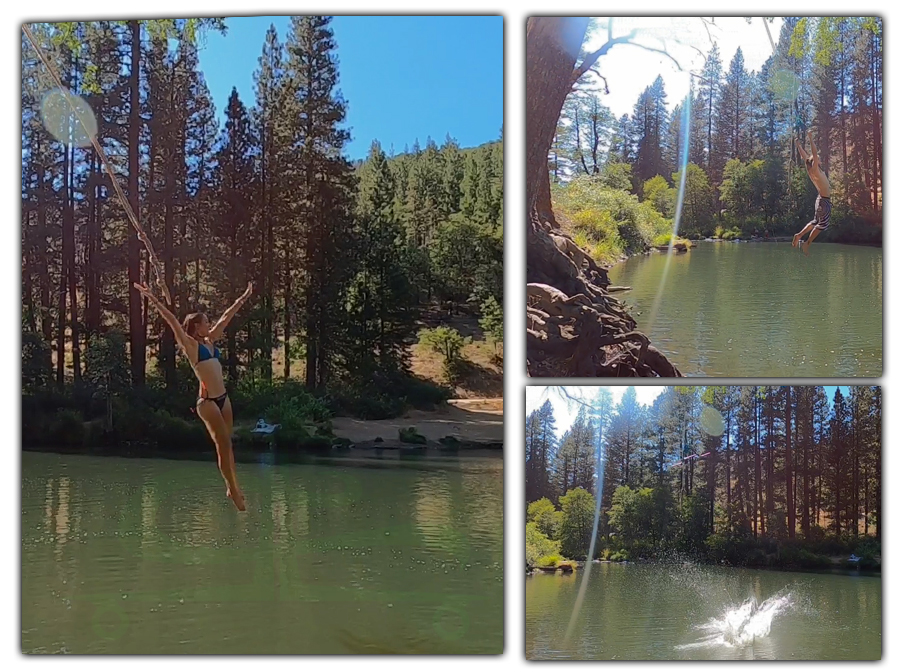 rope swing at oakland swim hole near quincy california
