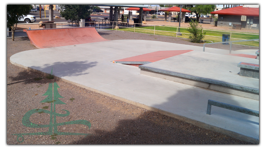 quarter pipe at safford skatepark