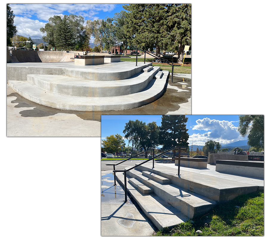 stair sets at the centennial skatepark in salida colorado