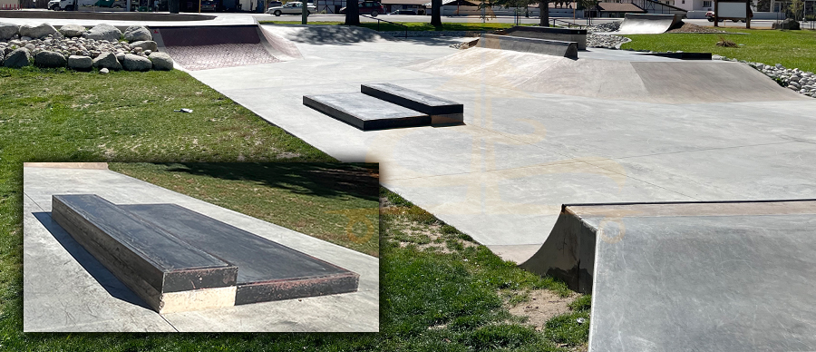 street obstacles at centennial skatepark in salida