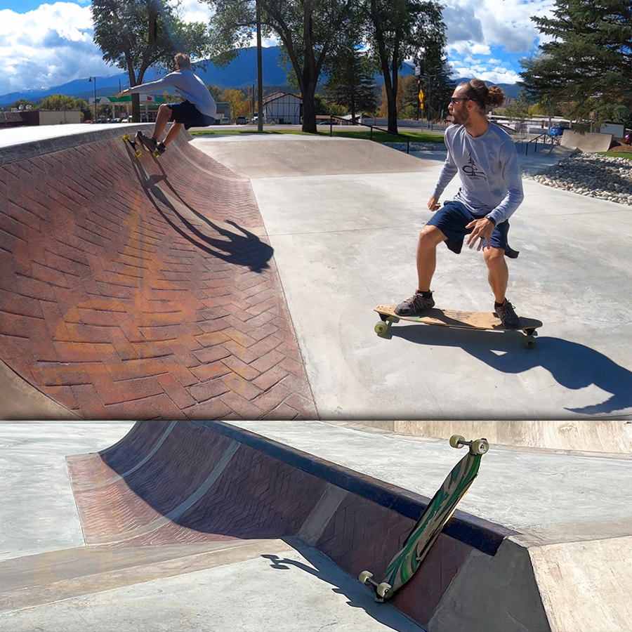 longboarding the brick wall obstacle