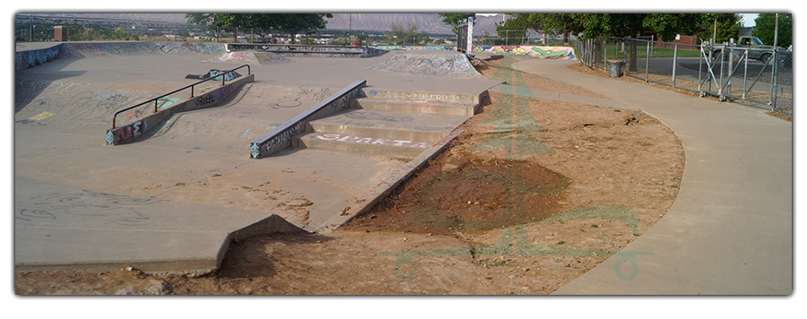 track and street features at eagle rim skatepark in grand junction